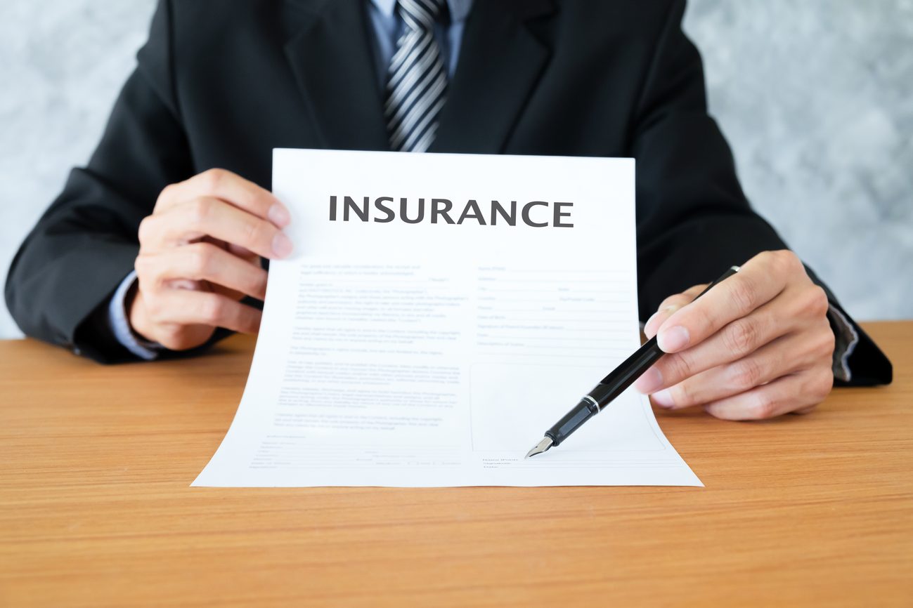 Insurance adjuster explaining policy