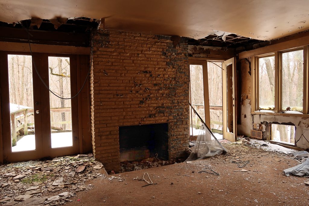 damaged house