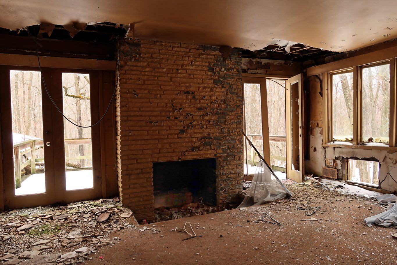 damaged house