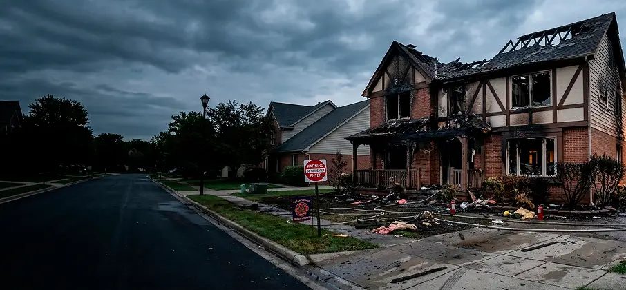 house destroyed by fire
