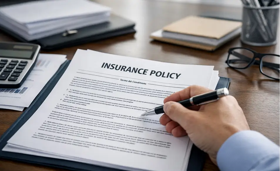 image of a man reviewing insurance policy
