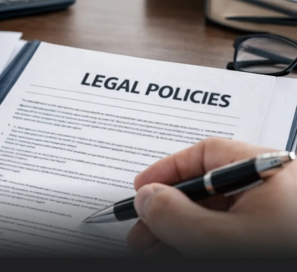 legal policies documents vertical shot